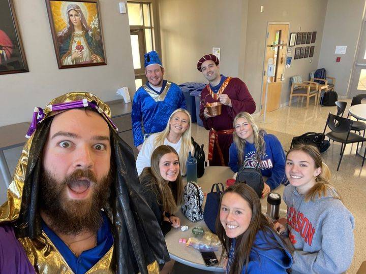 Christ the King School’s “kings” visited students at lunch for the Feast of the Epiphany. 