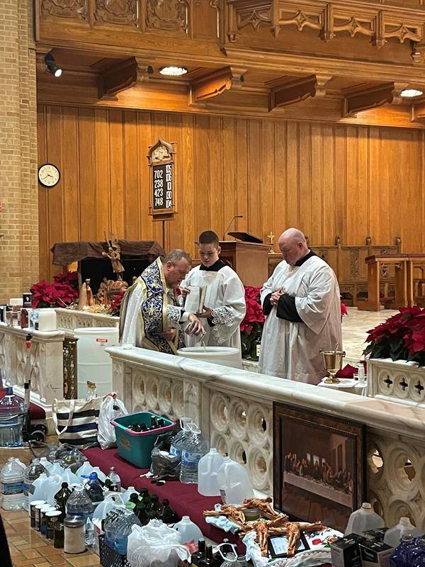 OLG2 (Blessing the Epiphany water at Our Lady of Grace in Greensboro.)