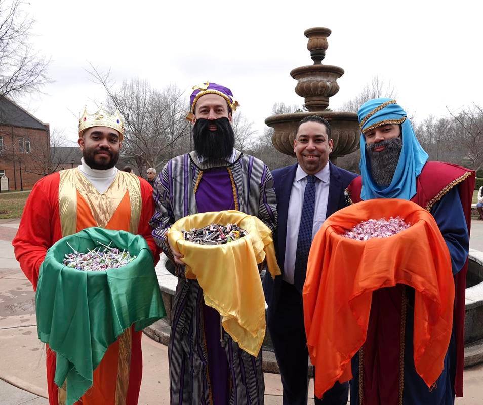 Three Kings brough candy at St. Mark Church in Huntersville