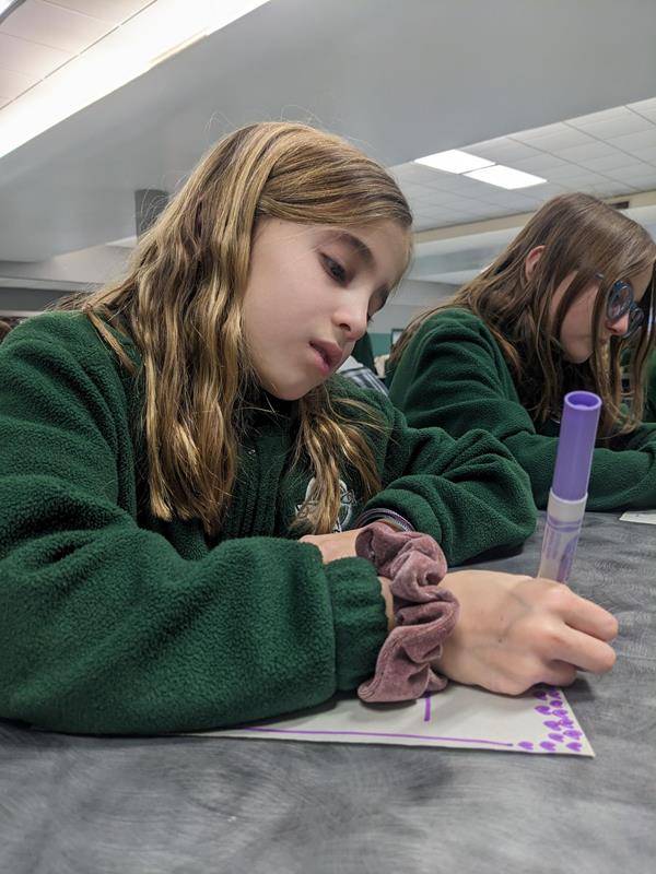 On Tuesday, St. Patrick School first and third graders listened to a guest speaker from Charlotte Rescue Mission. Then they made snack bags and notes for CRM.