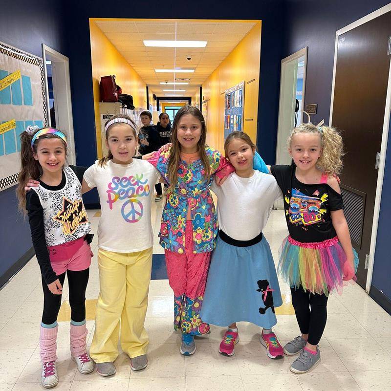 Catholic Schools Week began today with Decades Day at Sacred Heart School. Students and staff came to school dressed from all different decades.