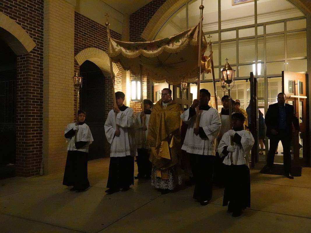 Procession to the Altar of Repose at St. Mark Church in Huntersville