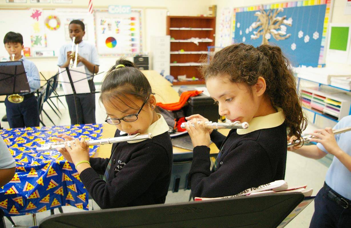 Band students at Our Lady of the Assumption School are preparing to play and cheer on students at the student vs faculty basketball game on Friday for Catholic Schools Week. (Photo via Facebook)