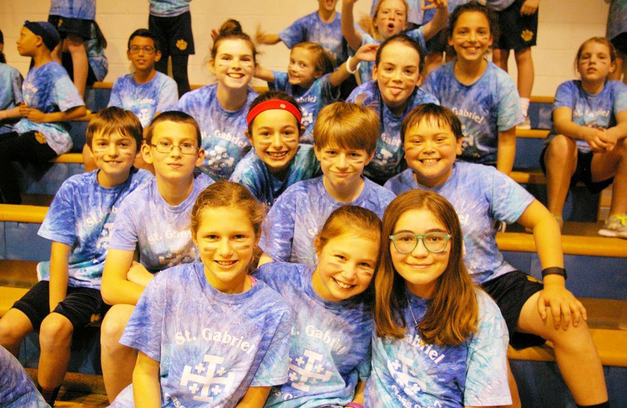 St. Gabriel Catholic School held a faculty vs. student volleyball game today in honor of Catholic Schools Week and the band played to support their fellow Jaguars (Photo via Facebook)