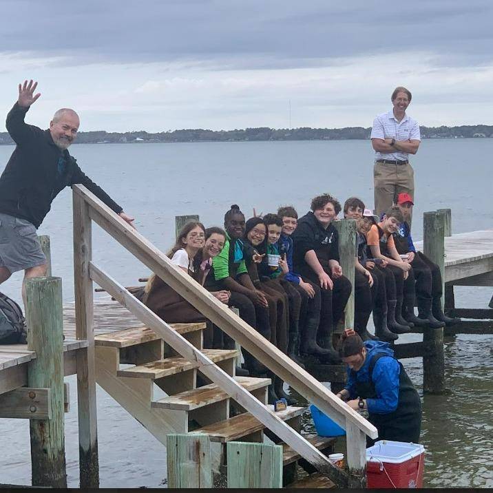 The sixth-graders and their teachers and chaperones had fun learning at Sound to Sea.