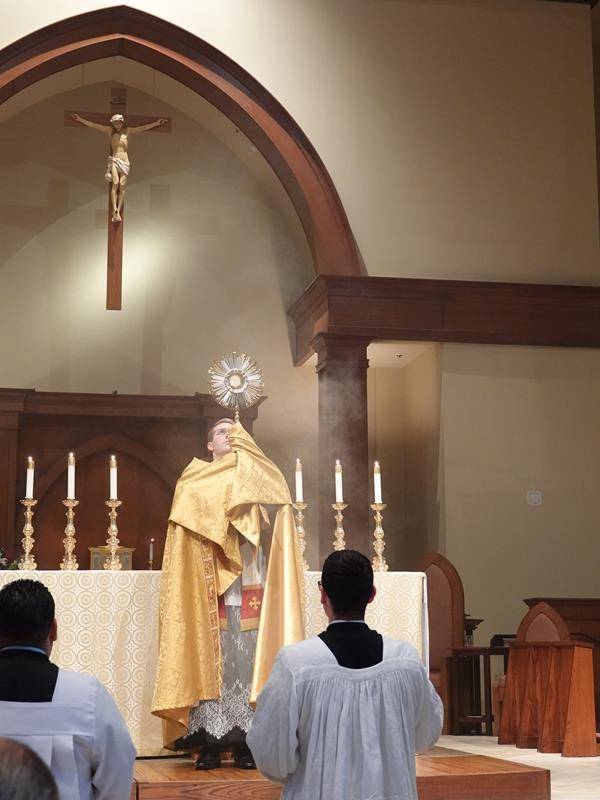 St. Mark Church in Huntersville held a Eucharistic Procession at the end of the Sunday, 9 am Mass and another at the end of the 1 p.m. Spanish Mass. 