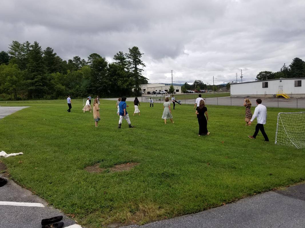 New literature and history teachers started, and lunch break was celebrated with a pick-up soccer game and music.