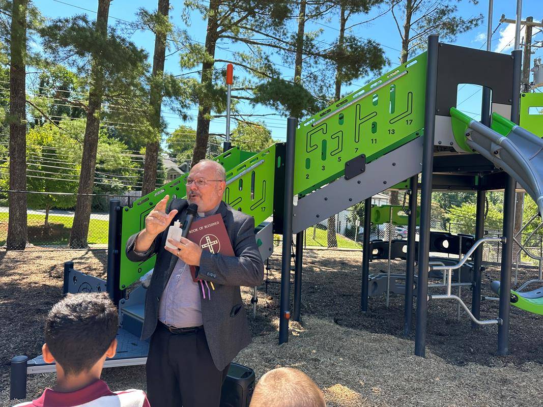 Asheville Catholic School blessed new playground at the beginning of the school year. 