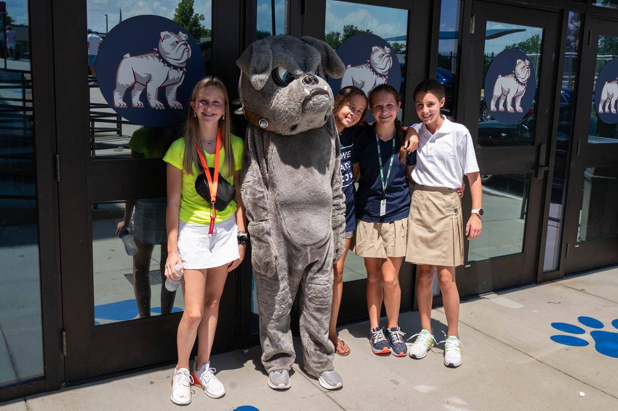 Students meet teachers at Holy Trinity Middle School.