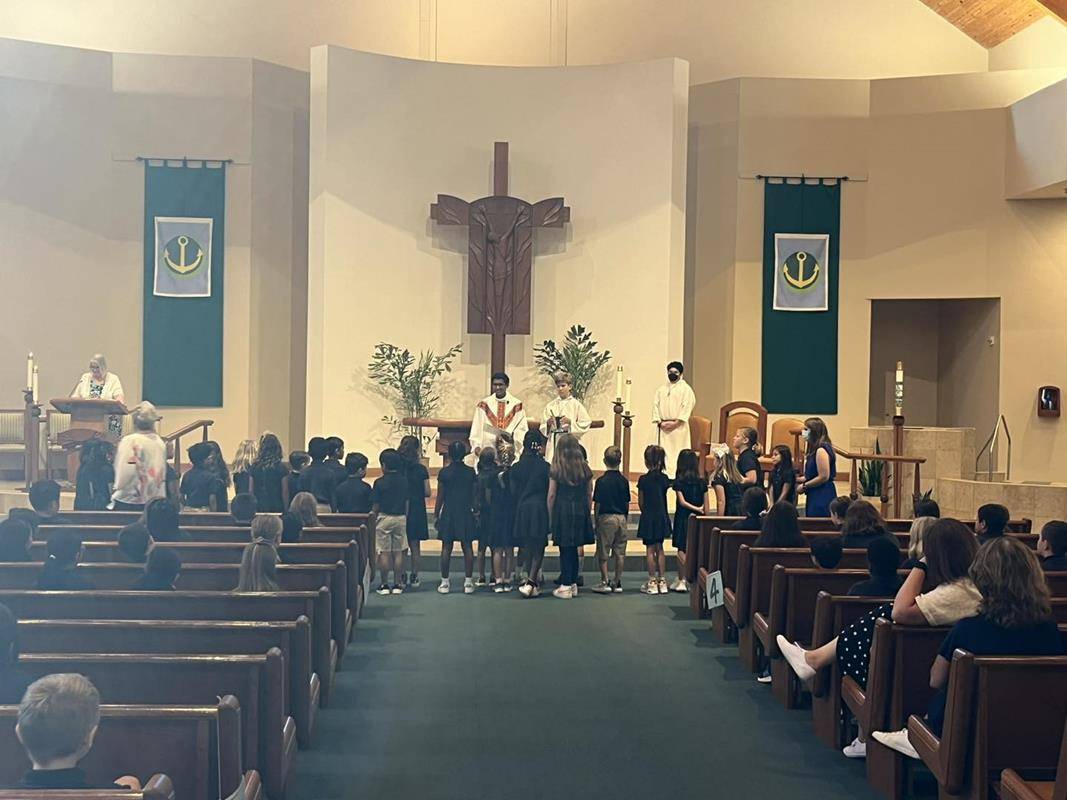 Immaculate Heart of Mary School had its first school Mass Aug. 23. Father Baiju Paul reminded students to “be who you are and be that well!” All classes were blessed and sent forth to do their best and keep Jesus in their hearts.