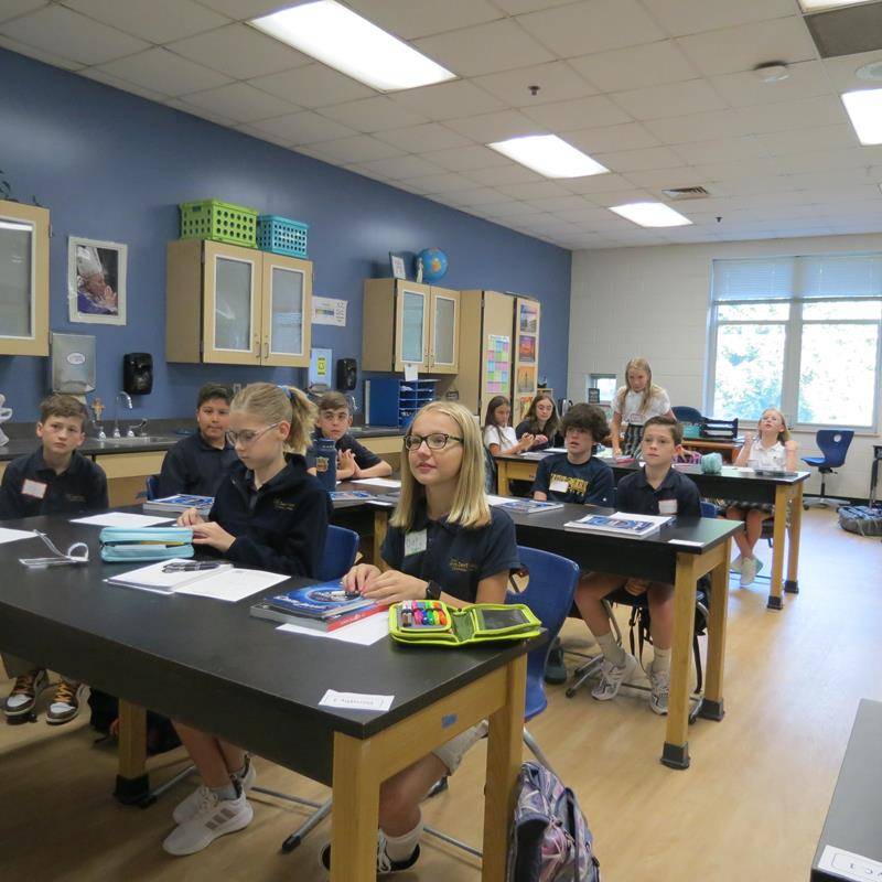 Students are excited to be at St. Mark School this year.