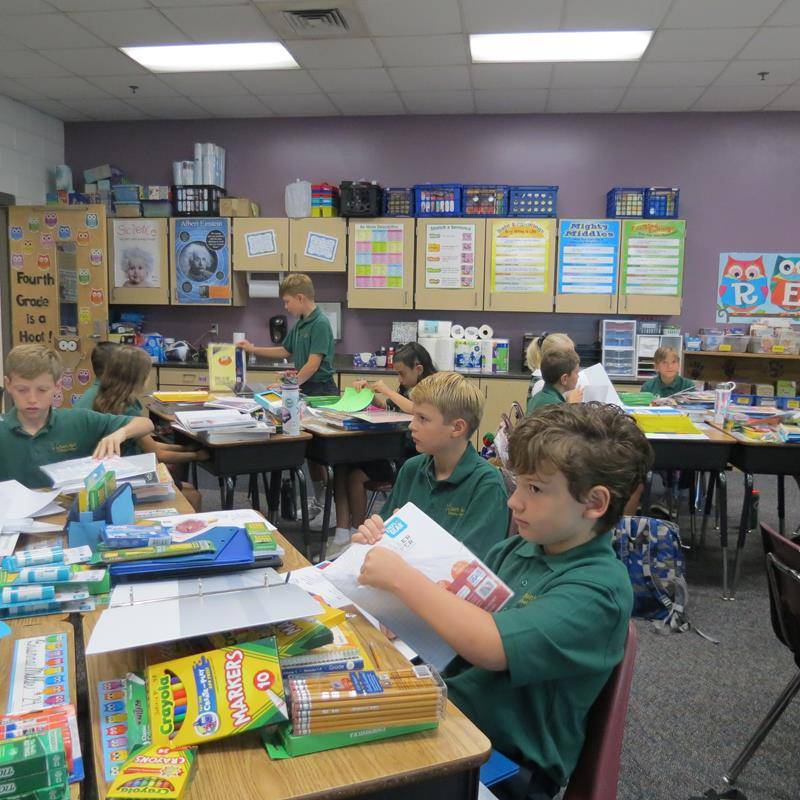 Students are excited to be at St. Mark School this year.