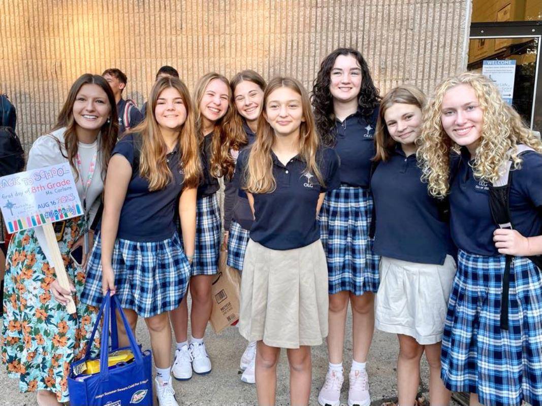 Eighth grade students return to Our Lady of Grace School excited for the new year. 