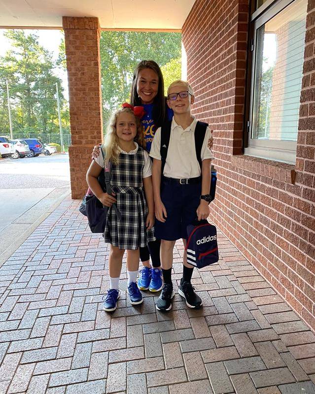 Students return to Our Lady of Mercy School.