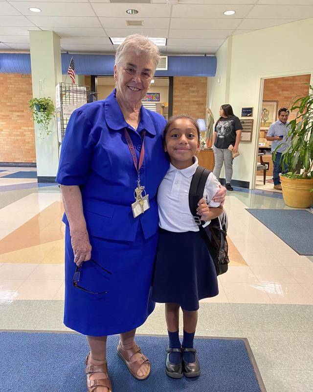 Students return to Our Lady of Mercy School.