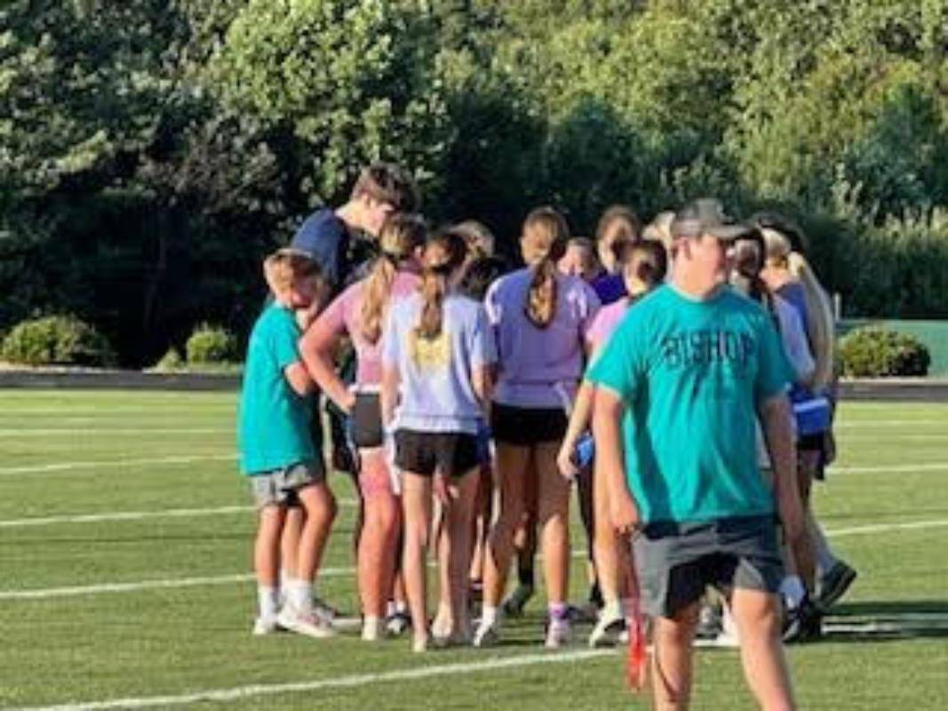 Powder Puff football game at Bishop McGuinness High School 