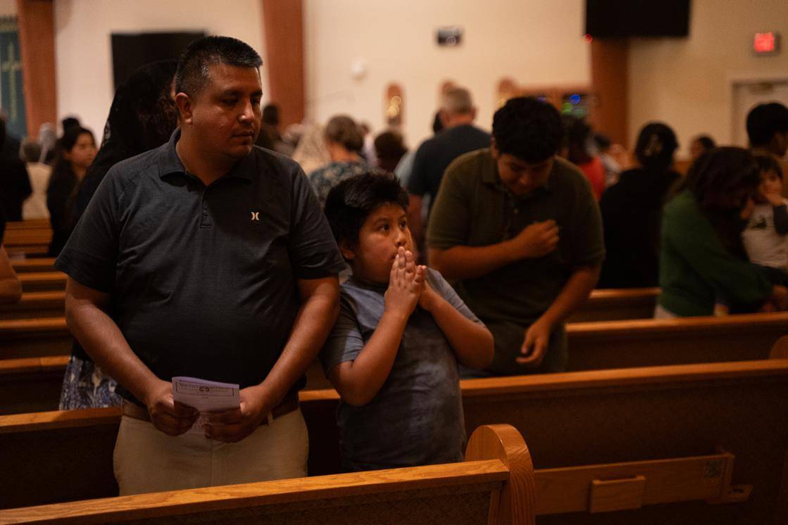 Parishioners enjoyed gathering to celebrate the anniversary.