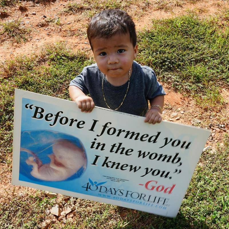 St. Luke Church parishioners gathered outside the Mint Hill church on Oct. 1 to show support for life. (Provided photos)