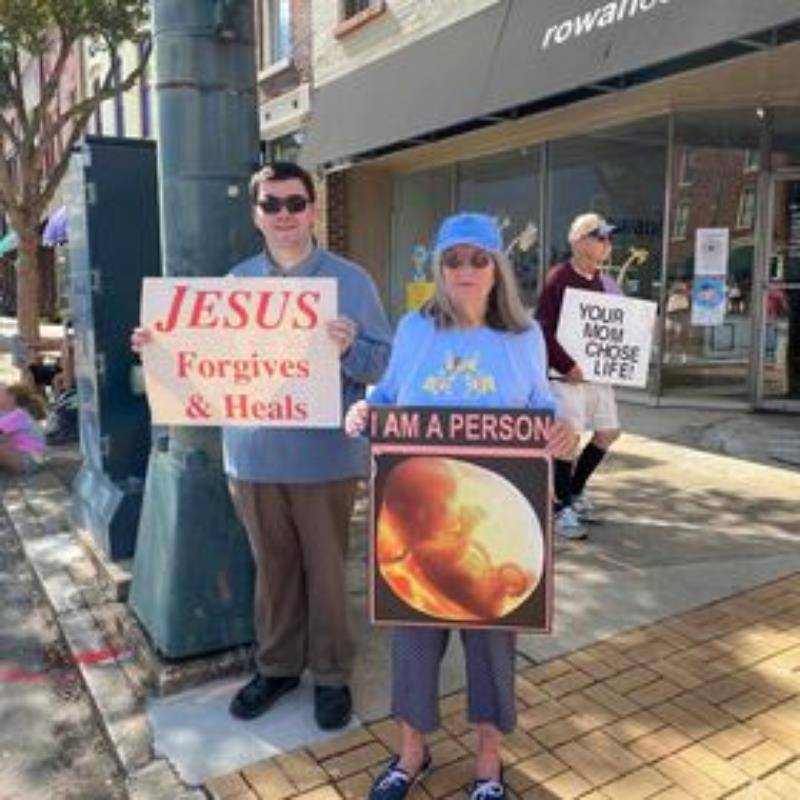 Faithful from Sacred Heart Church gathered in downtown Salisbury on Respect Life Sunday. (Photo provided by Jerry Jackson, Jr.)