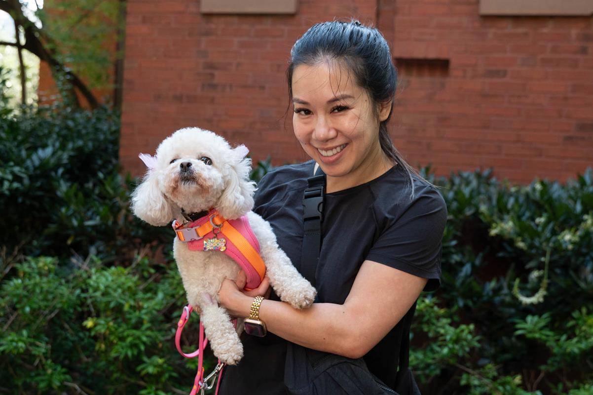 A dozen pets (plus one in spirit) gathered in the garden of St. Peter Church in uptown Charlotte for the annual Blessing of the Animals Sept. 30.