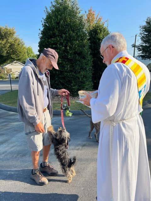 St. Eugene held a pet blessing outside its church in Asheville.