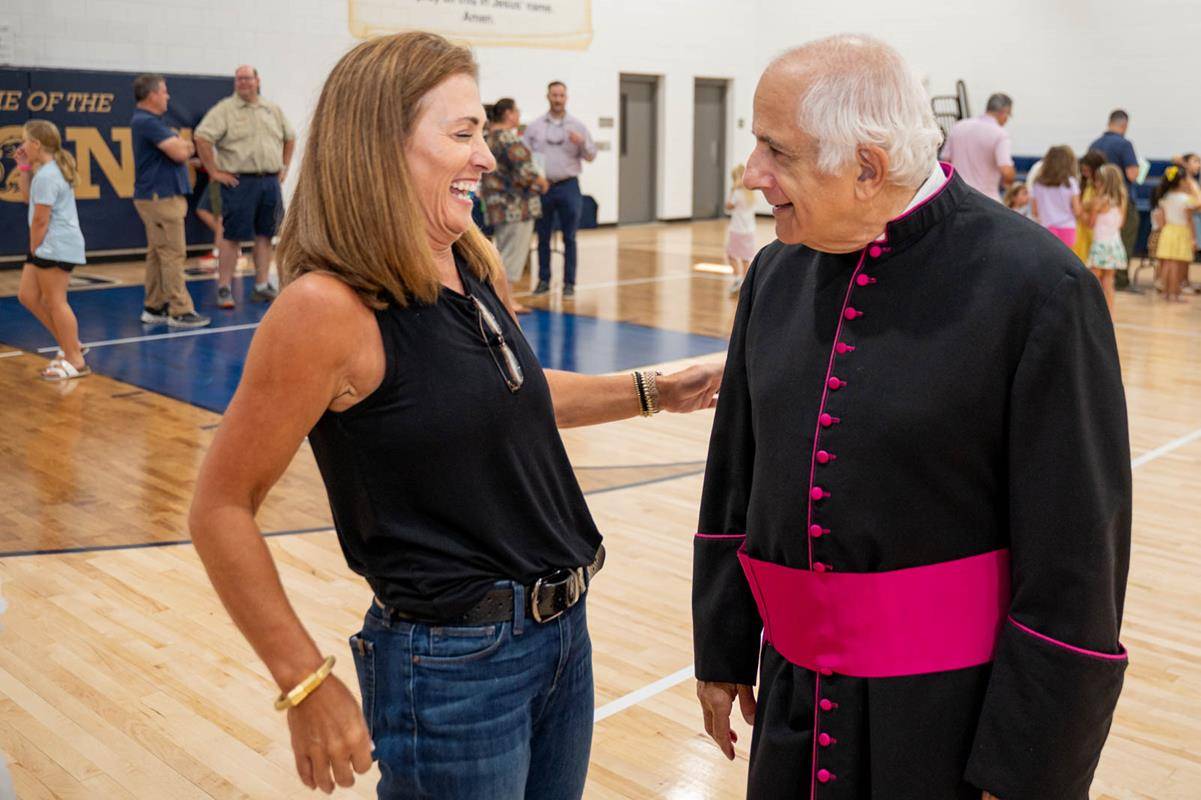 Msgr. Bellow at the dedication of St. Mark's Mary Garden a few weeks ago 