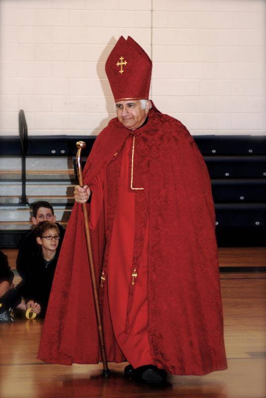 Msgr. Bellow pictured as St. Nicholas in 2010 