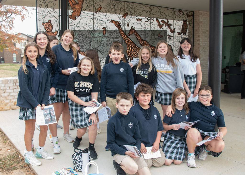 The St. Pius X School Choir led two hymns at the dedication.