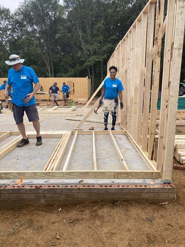 Habitat for Humanity church build in Shelby