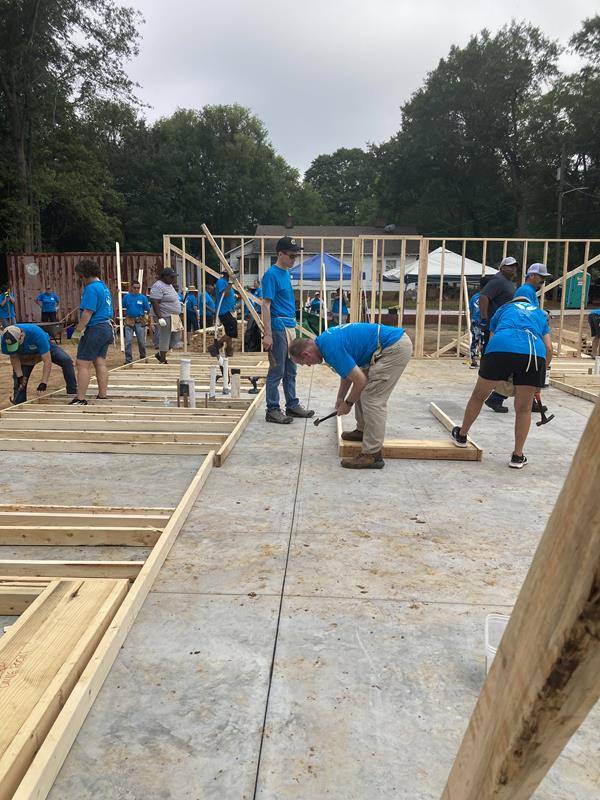 Habitat for Humanity church build in Shelby