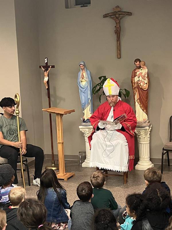 St. Nicholas also visited Our Lady of Grace Parish for a celebration after the 6 p.m. Mass Dec. 6.