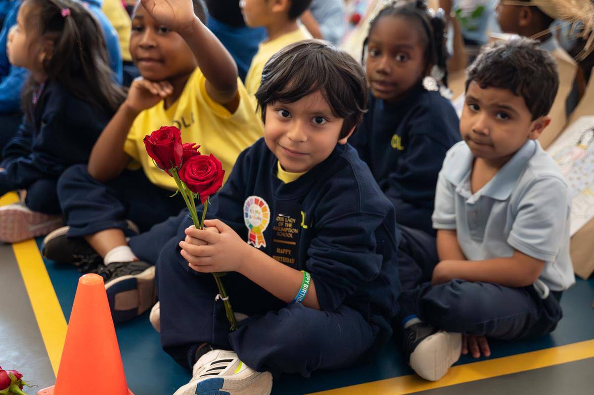 Students at Our Lady of the Assumption School celebrate the Feast of Our Lady of Guadalupe.