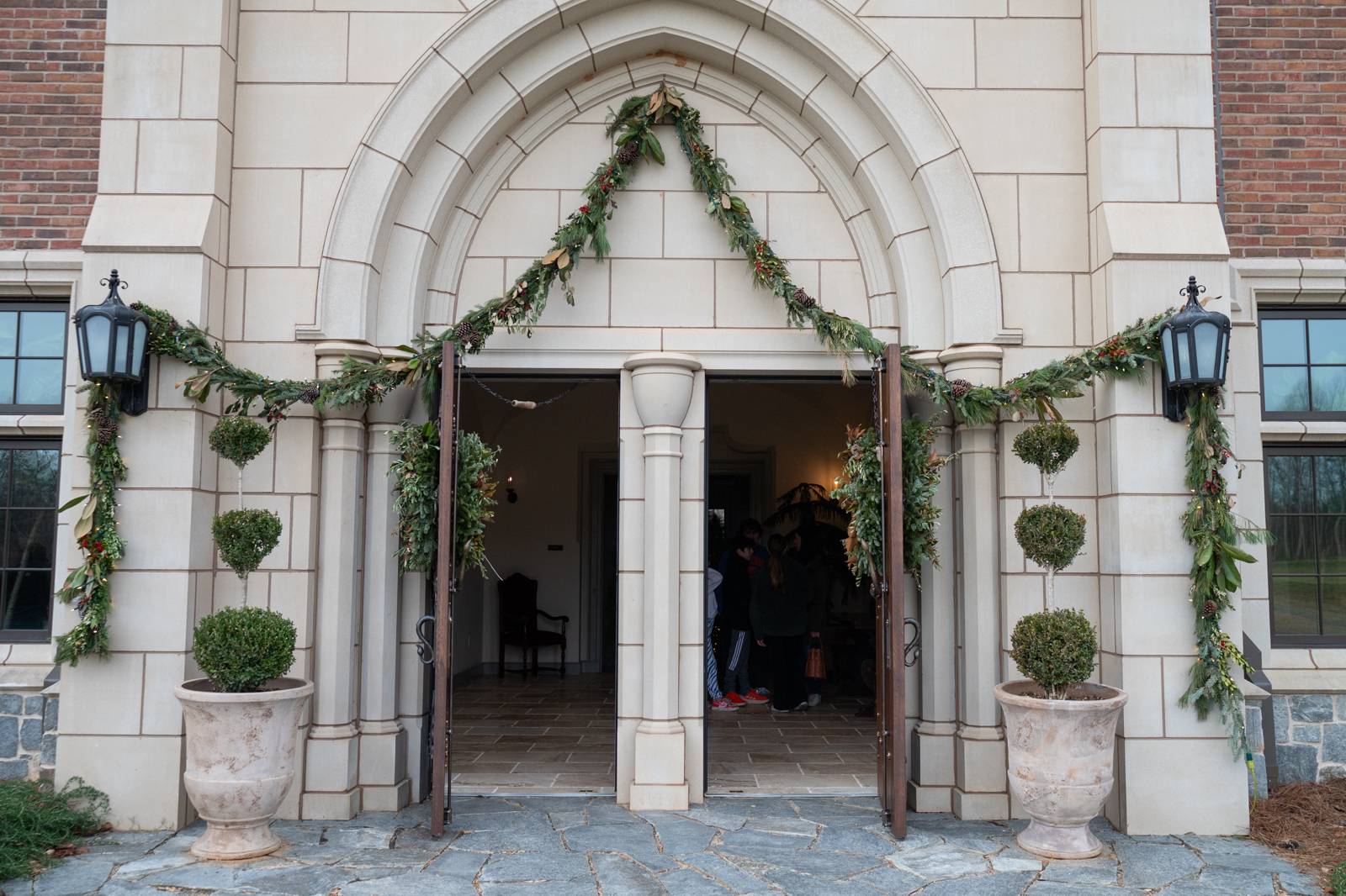 St. Joseph College Seminary was bedecked with holiday greenery made by the seminarians using pine, holly and more found on the property.