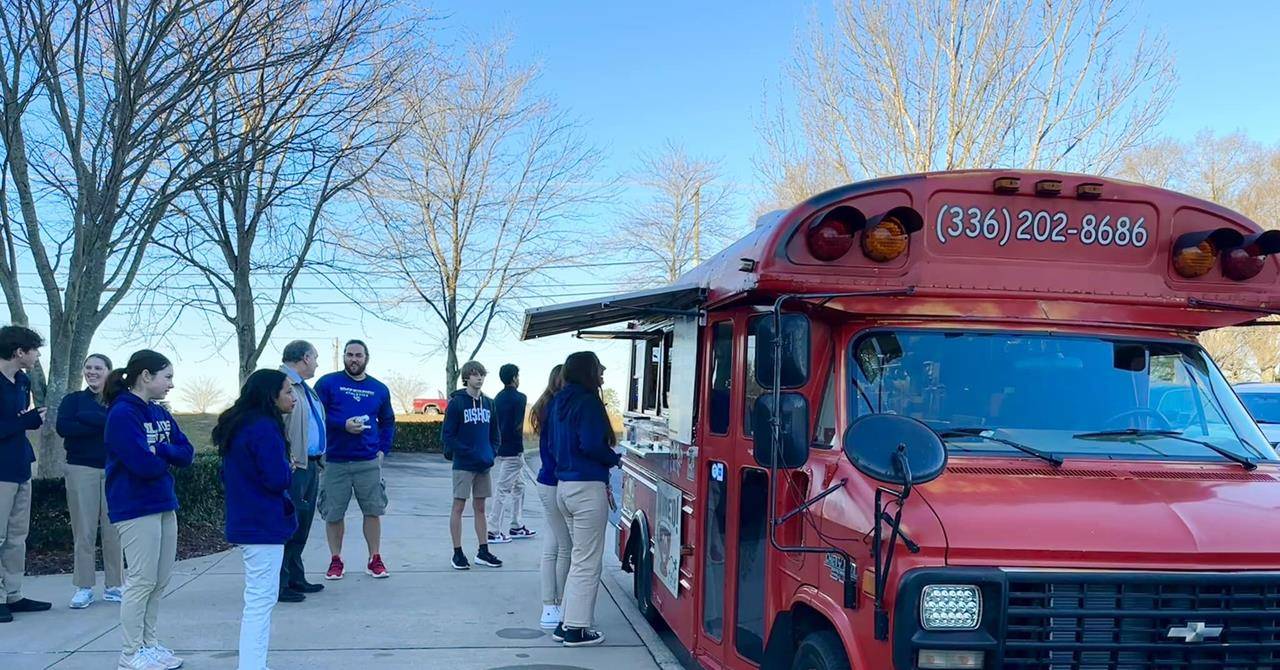 Bishop McGuinness High School started Catholic Schools Week with Wired Café Coffee Bus. 