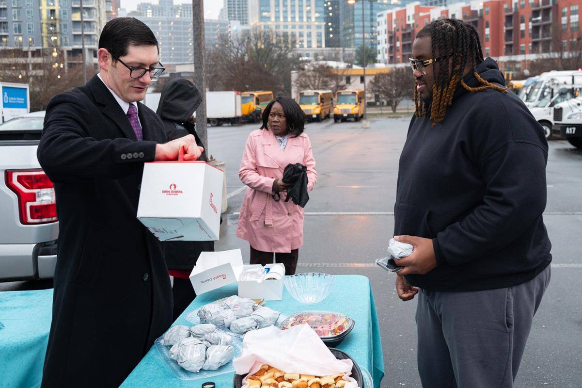 Catholic schools office shows appreciation for its school bus drivers during Catholic Schools Week with breakfast.