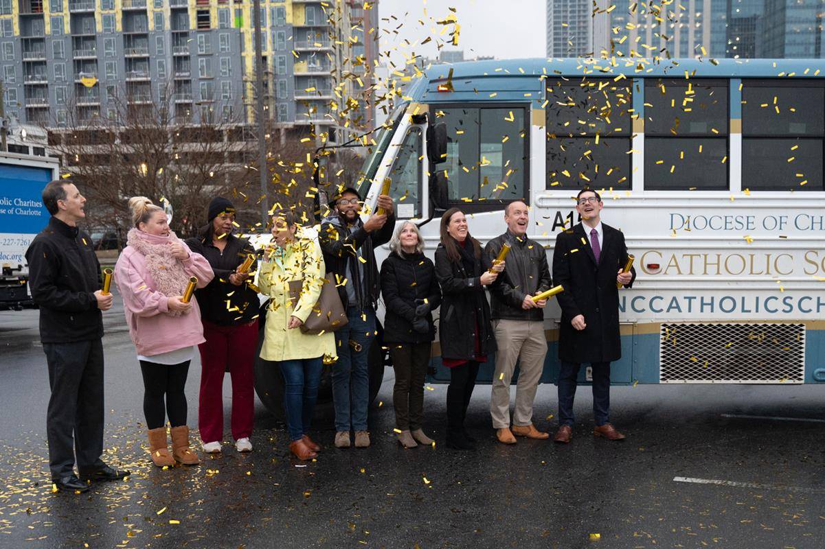 Catholic schools office shows appreciation for its school bus drivers during Catholic Schools Week with breakfast.
