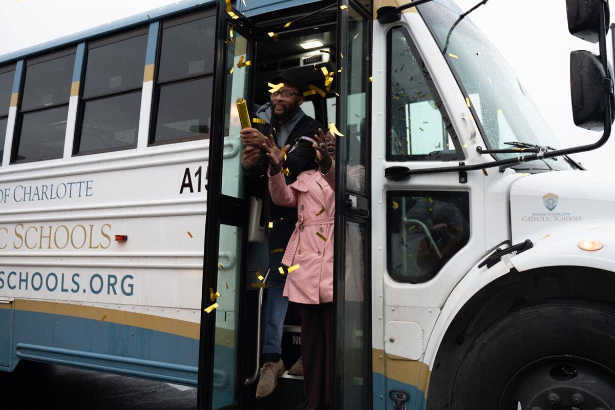 Catholic schools office shows appreciation for its school bus drivers during Catholic Schools Week with breakfast.