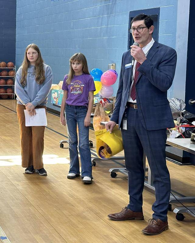 Superintendent Dr. Greg Monroe visited Immaculata Catholic School on Tuesday.