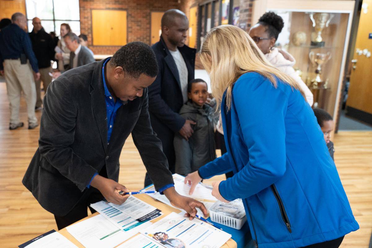 Afterwards, Principle Tyler Kulp invited parents to visit the school’s information table for enrollment information. 