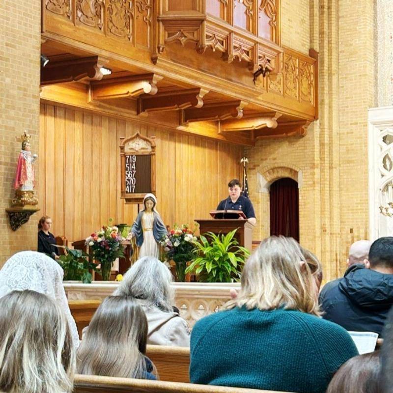 Our Lady of Grace School kicked off the celebration week with Mass as one family growing in faith. 