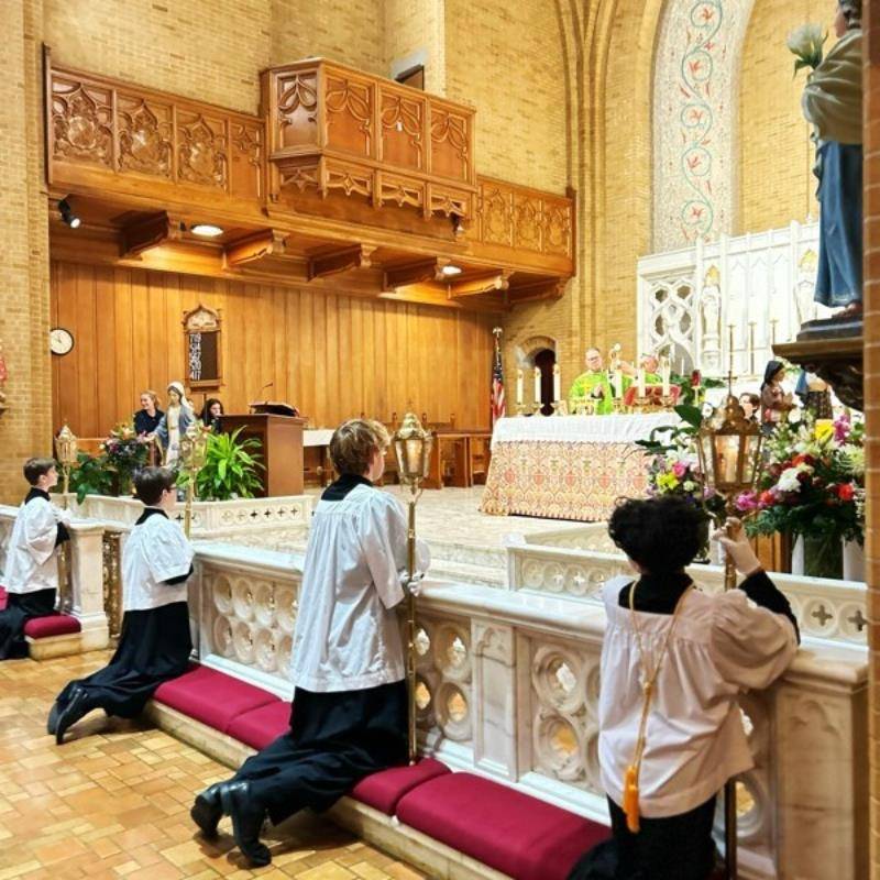 Our Lady of Grace School kicked off the celebration week with Mass as one family growing in faith. 