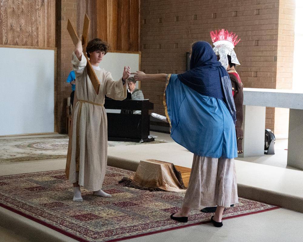 Living Stations of the Cross at Queen of the Apostles Church in Belmont.
