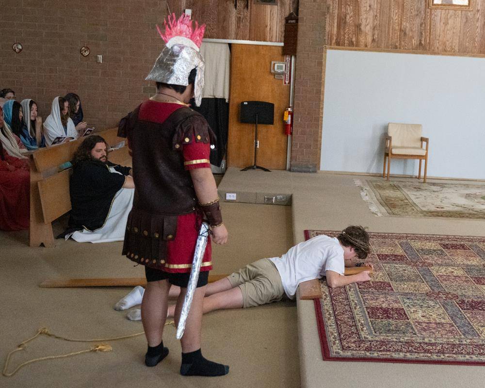 Living Stations of the Cross at Queen of the Apostles Church in Belmont.