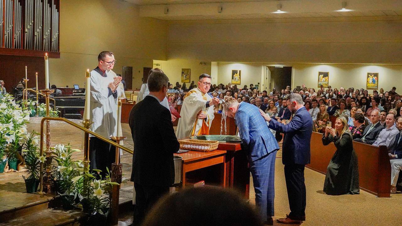 Easter Vigil at St. Gabriel Church in Charlotte.