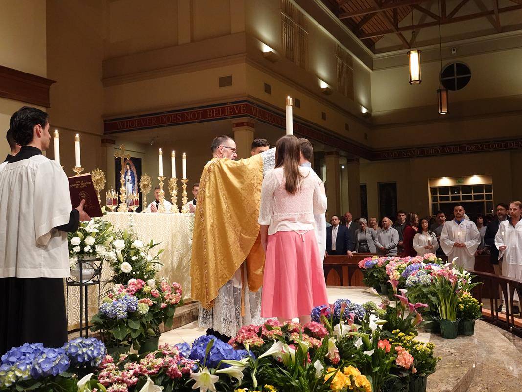 Easter Vigil at St. Mark Church in Huntersville.