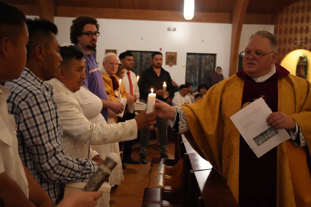 Easter Vigil at Our Lady of Lourdes in Monroe.