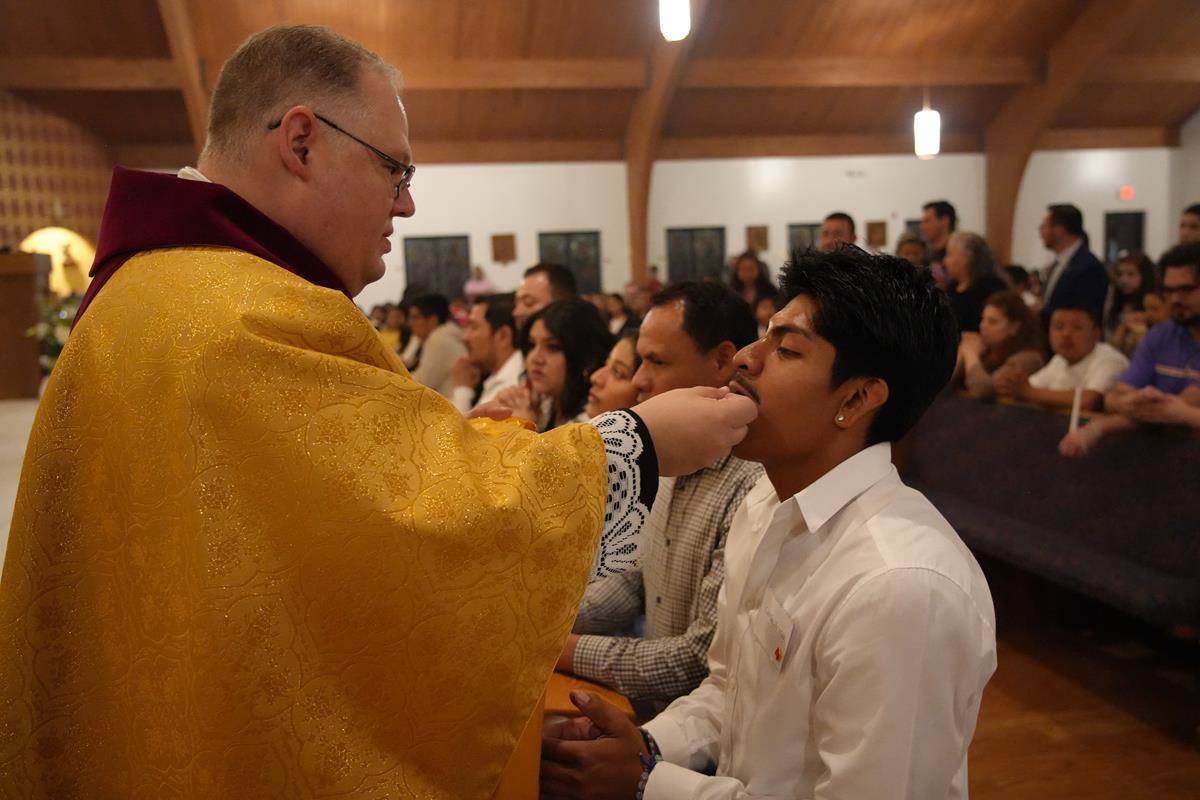 Easter Vigil at Our Lady of Lourdes in Monroe.
