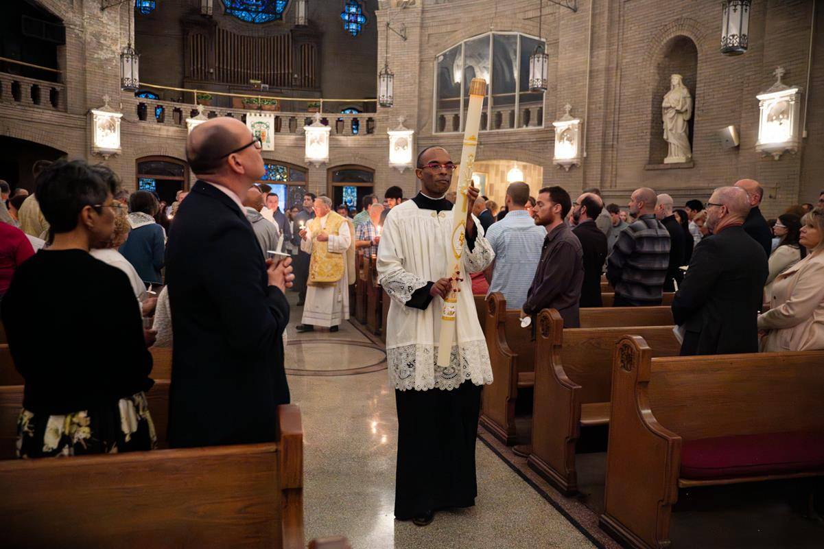 Easter Vigil at the Basilica of St. Lawrence in Asheville.