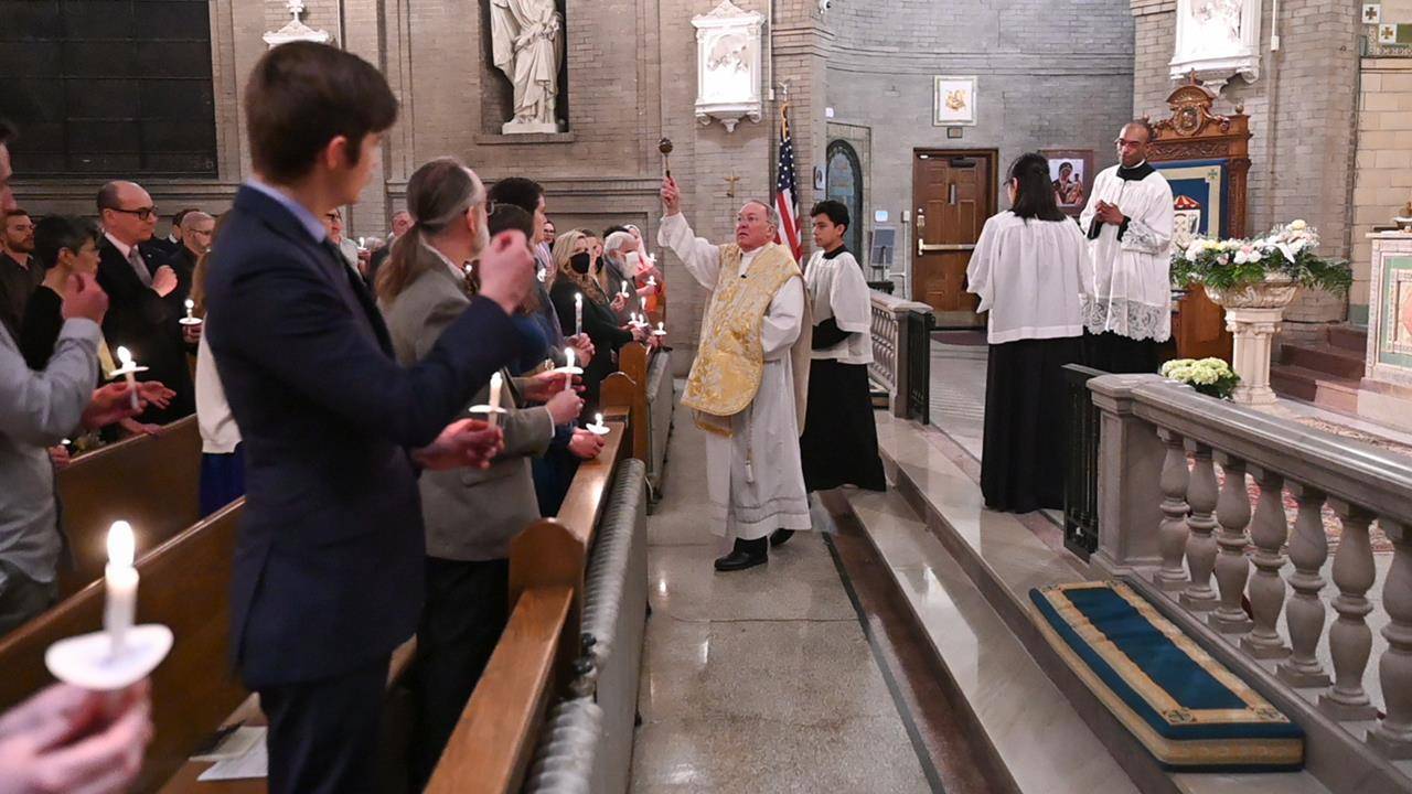 Easter Vigil at the Basilica of St. Lawrence in Asheville.