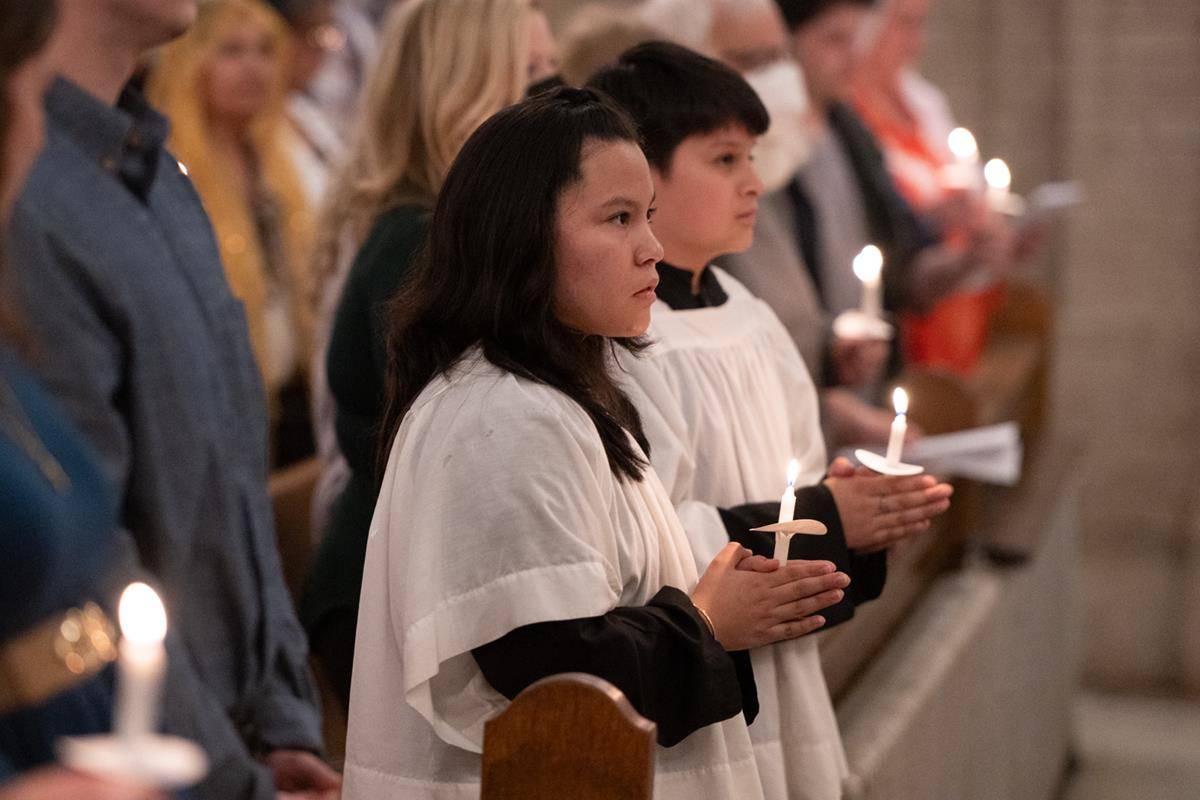 Easter Vigil at the Basilica of St. Lawrence in Asheville.